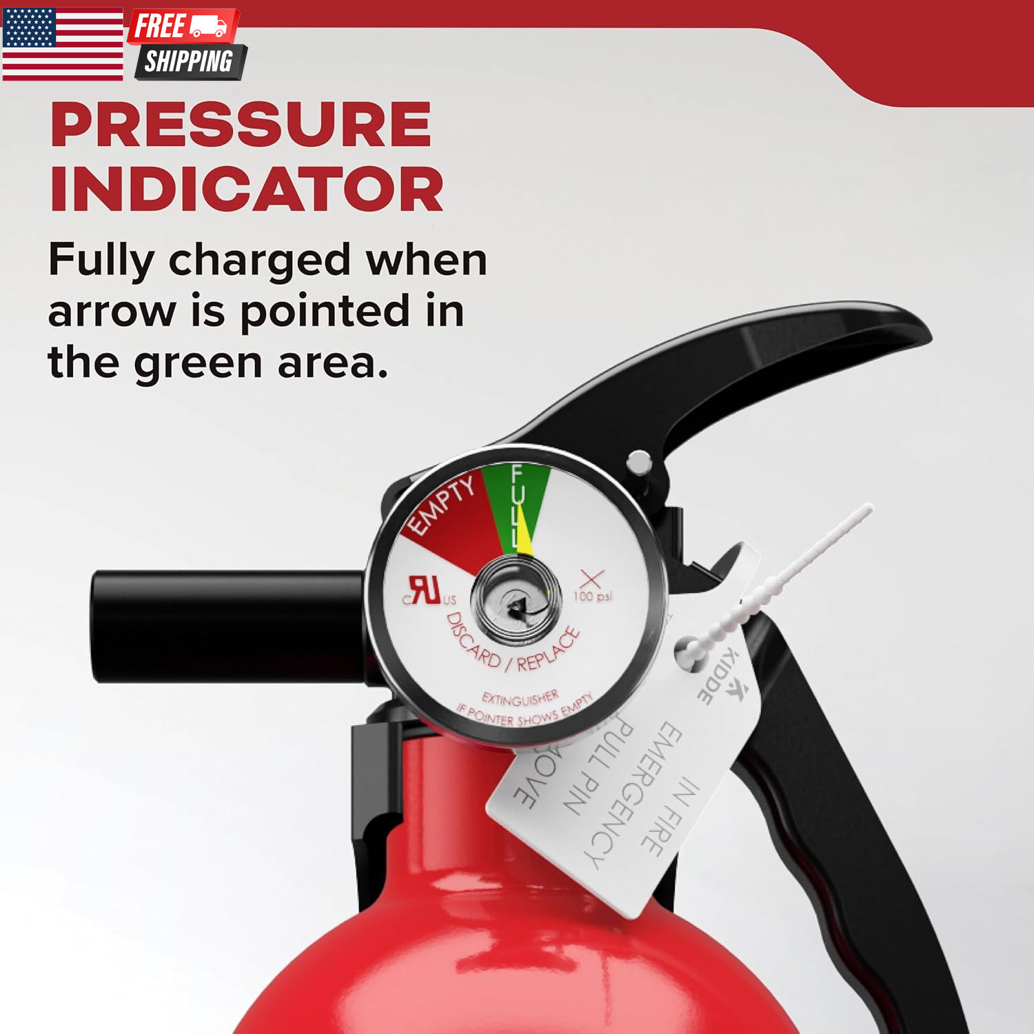 Kidde Basic 110 Fire Extinguisher for Home, 1-A:10-B:C, FA110G, 1 Pack | Residen