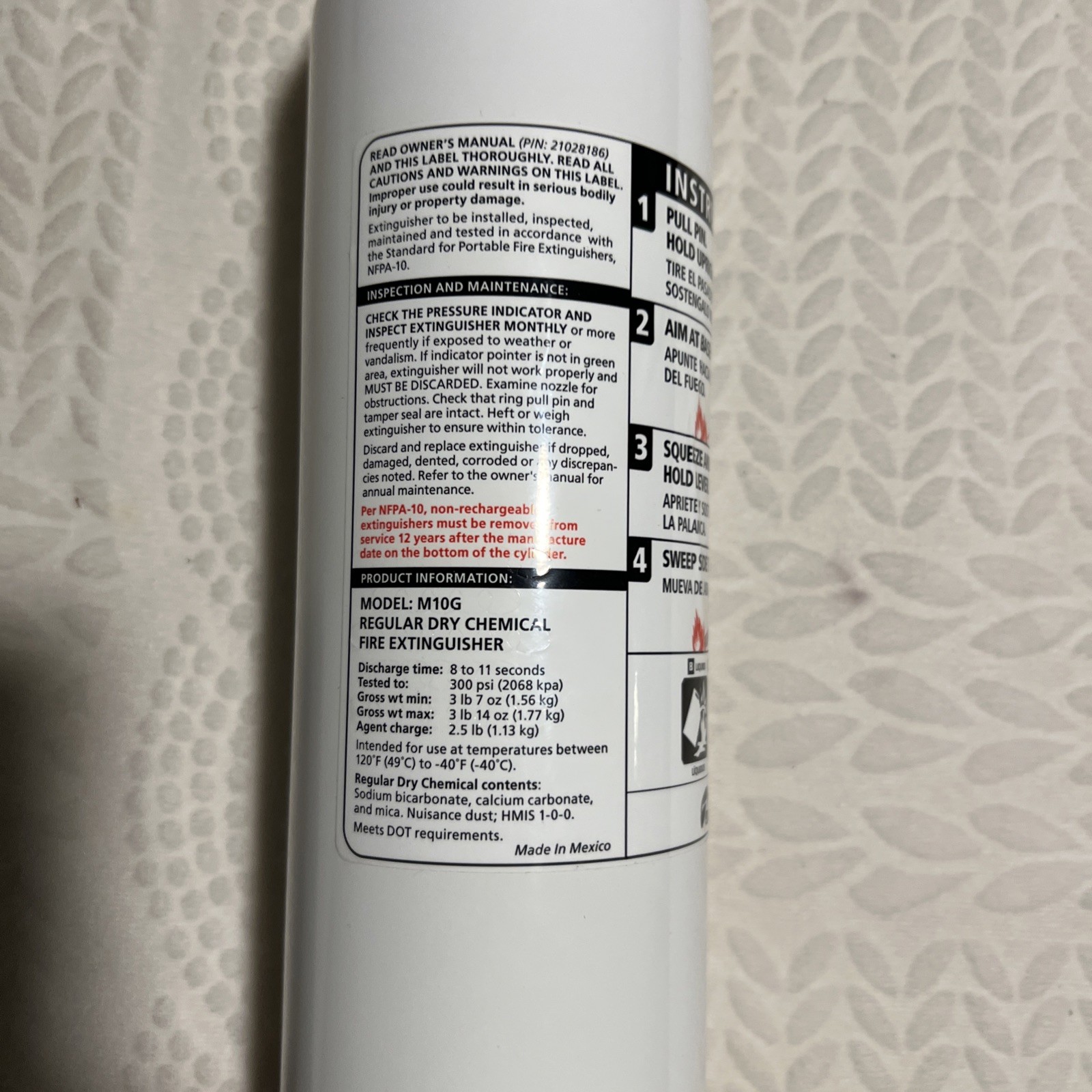 Kidde Mariner 10 10BC Fire Extinguisher- OEM 561887
