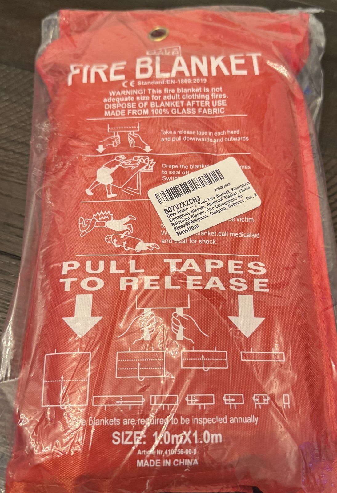 New Set (2) Deke Home Red Fire Blankets
