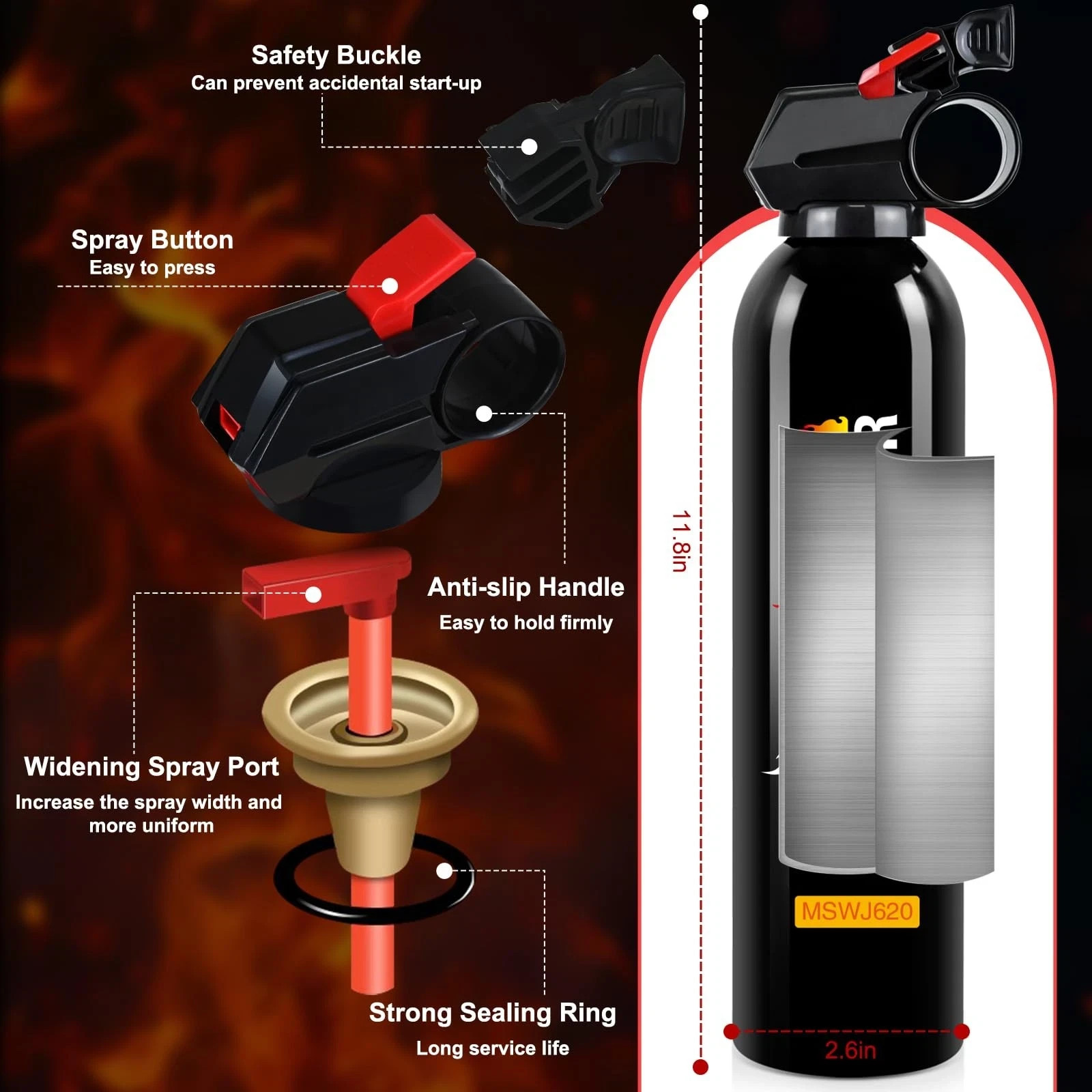 Water-based Fire Extinguishers w/ Mount Bracket – 6 PACK NEW for Home Office +
