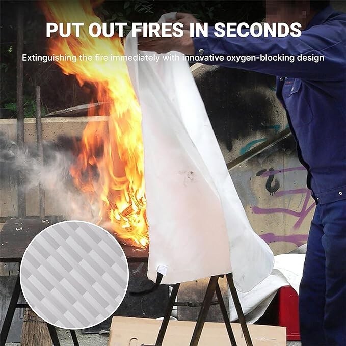 2024 Emergency Fire Blanket, Fire Extinguisher Blanket, Fire Suppression 1 Pack