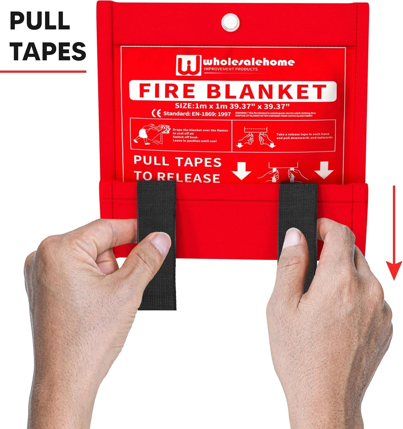 2 PACKFire Extinguisher Blanket-Heavy Duty Portable Fiberglass Emergency Blanket