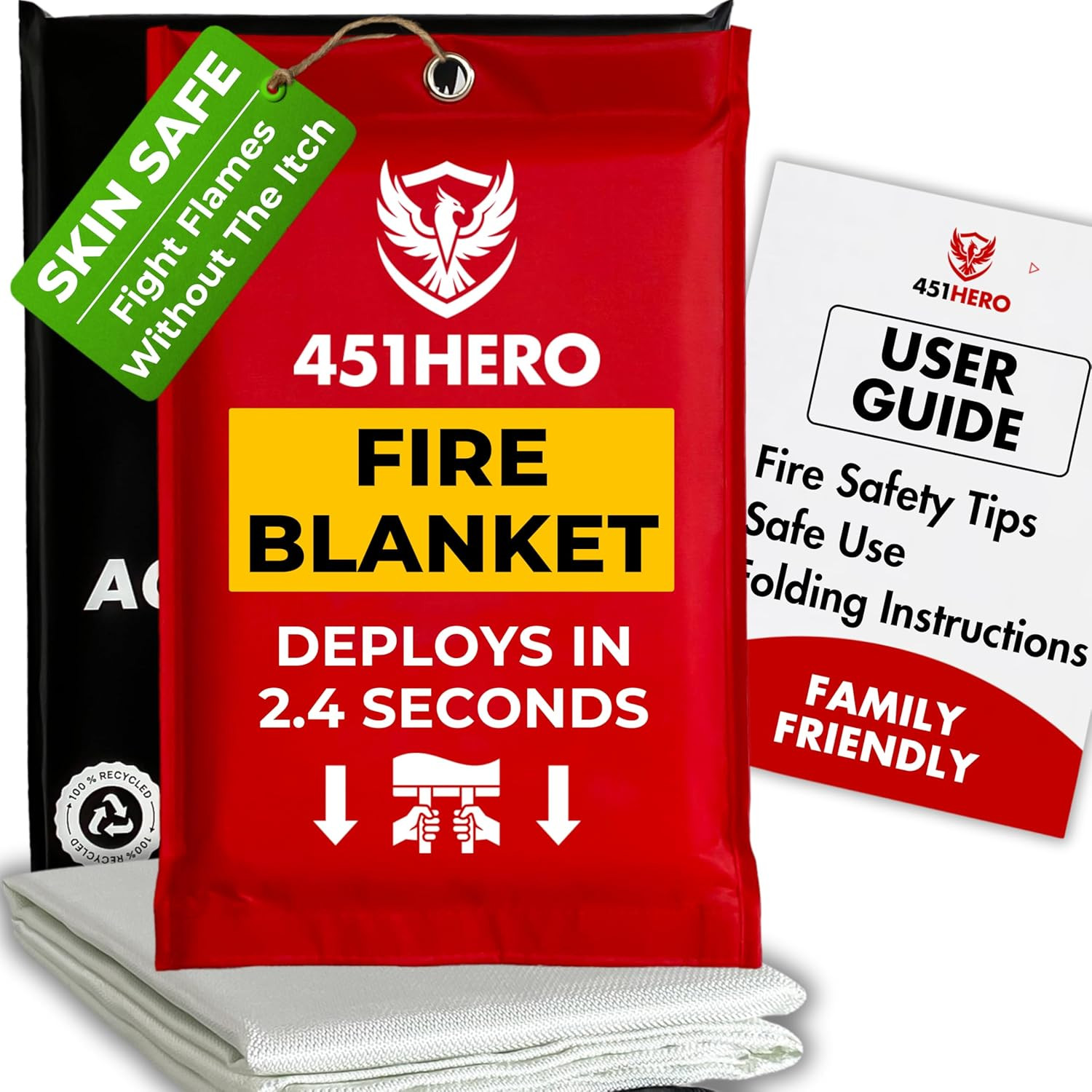 Emergency Fire Blanket for Home, Kitchen, and Camping Essentials – 1 Pack – Cert