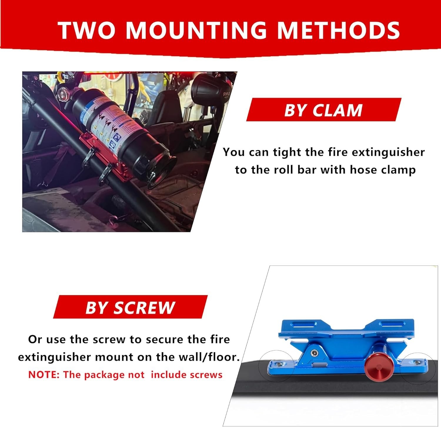 Quick Release Car Fire Extinguisher Mount – Blue Adjustable Aluminum Roll Bar…