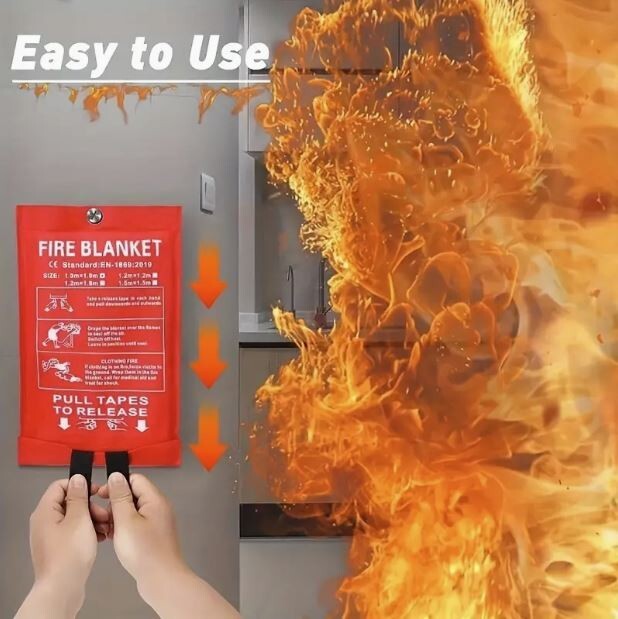 Fire Suppressor 2 Pack Blankets 39”x39” Large Fiberglass BBQ Kitchen Garage RV