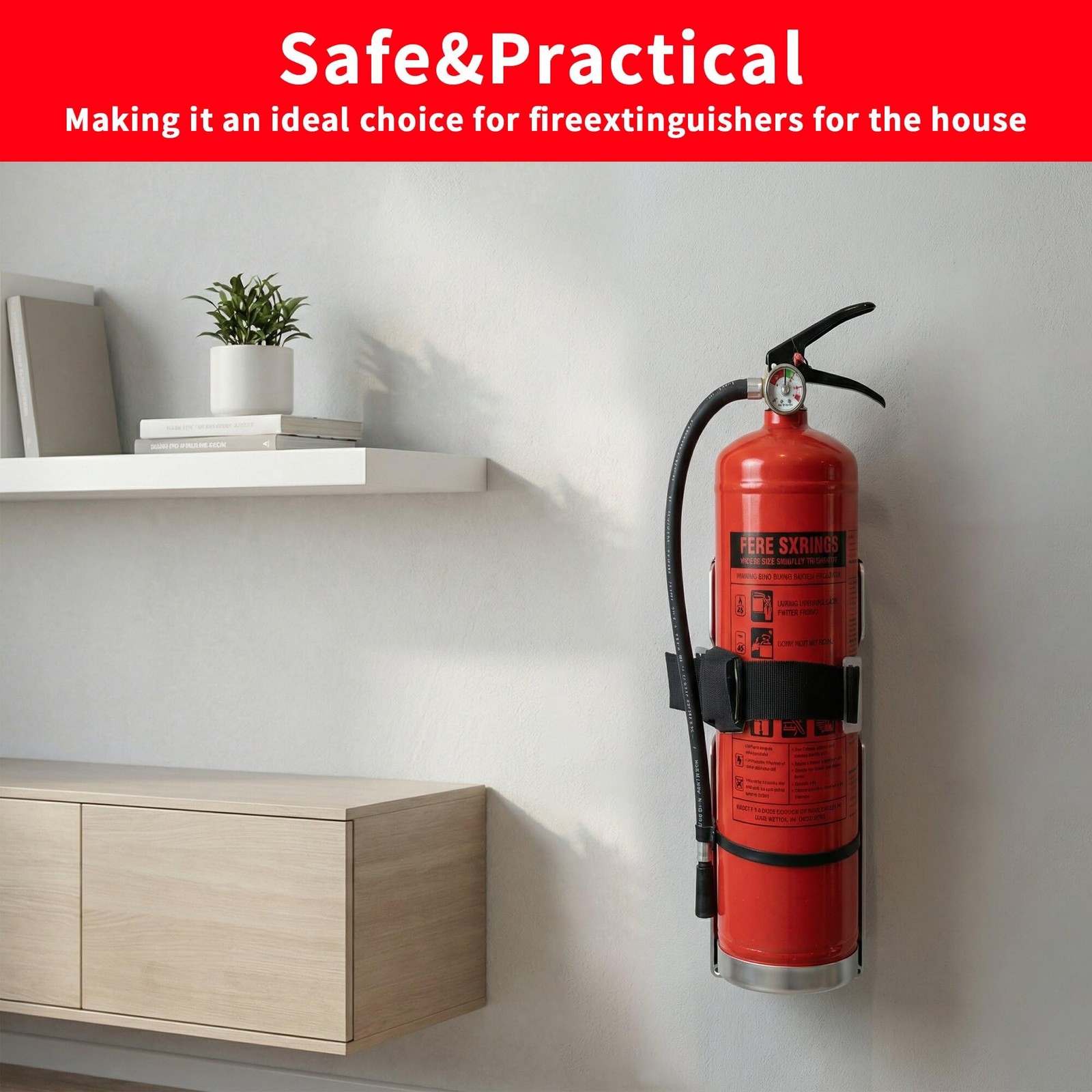2 PCS Fire Extinguisher Mount Wall Bracket Compatible 2.5 Lb Stainless Steel