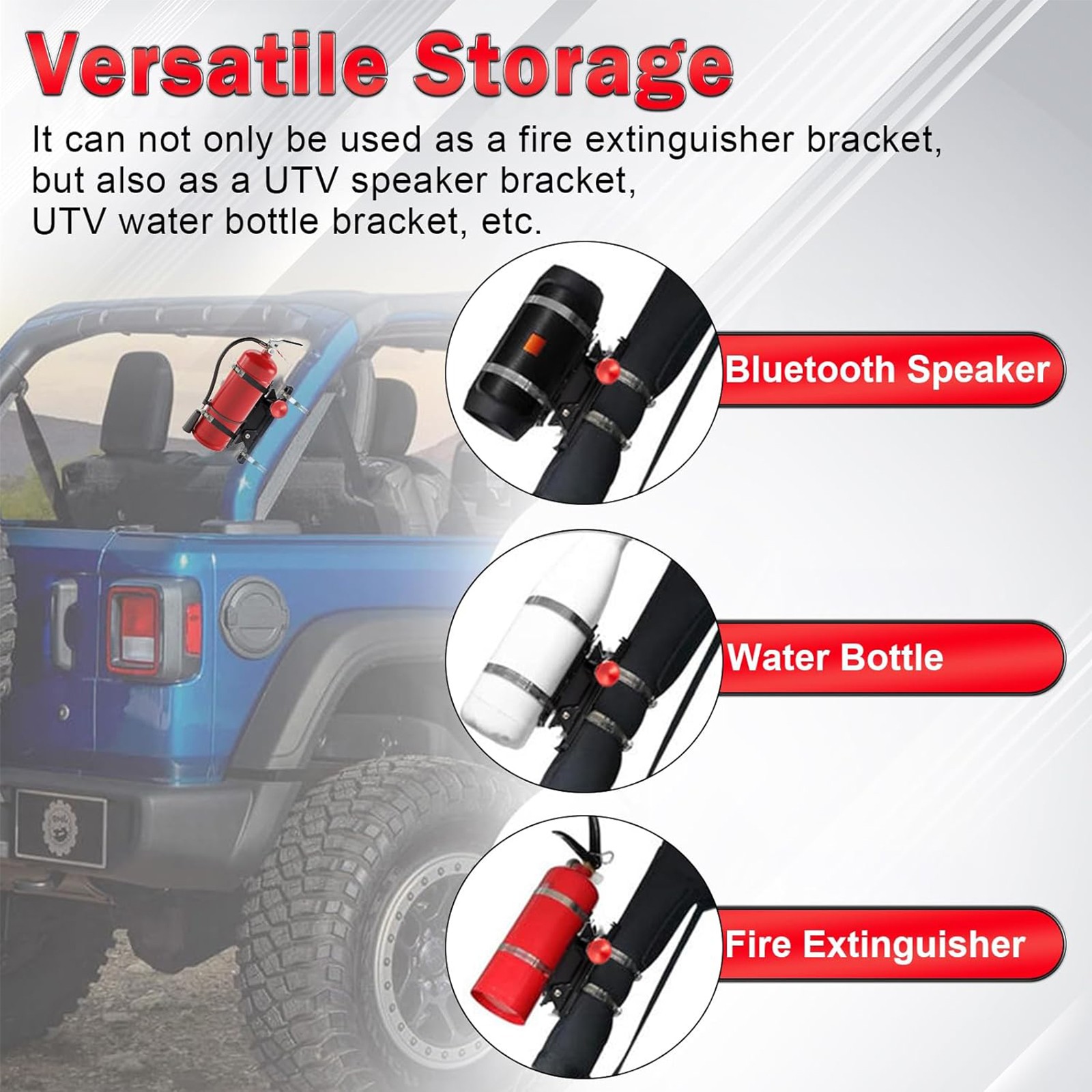 2 xQuick Release Fire Extinguisher Mount Car Bracket Adjustable Holder For Jeep