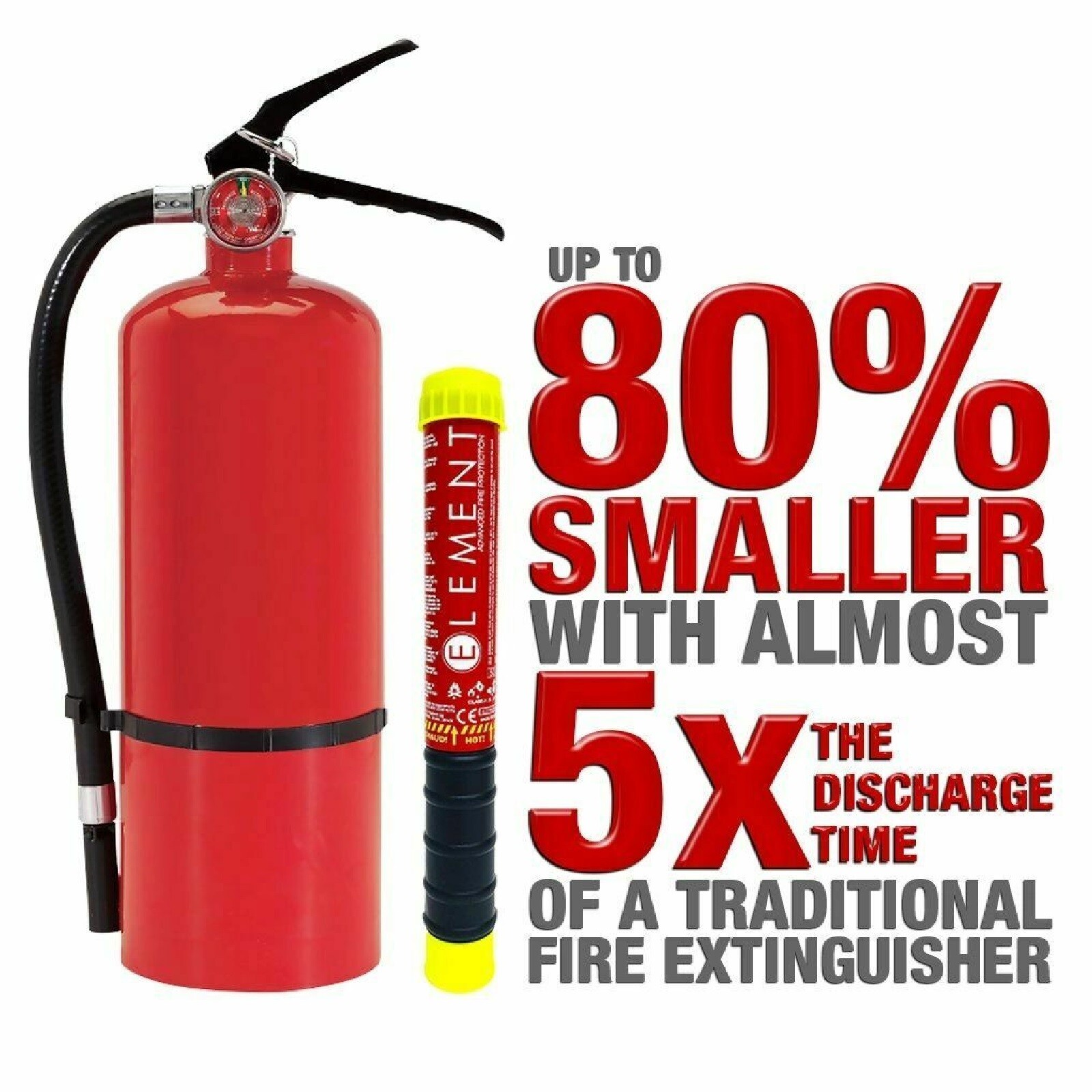 ELEMENT E100 INDUSTRIAL NONTOXIC NONCORROSIVE FIRE EXTINGUISHER – BRAND NEW