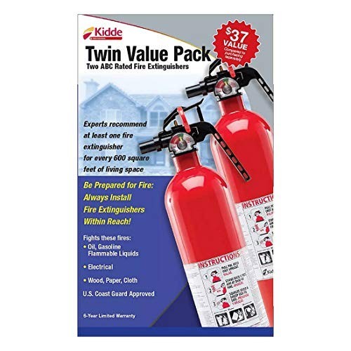 Multipurpose Fire Extinguishers 2 Pack – Home & Auto Safety, Red, Easy Use