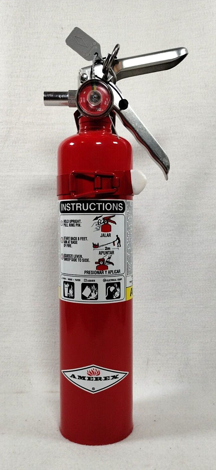 AMEREX B417T Fire Extinguisher, Class ABC 2.5 LB (AL VLV with Marine Bracket)