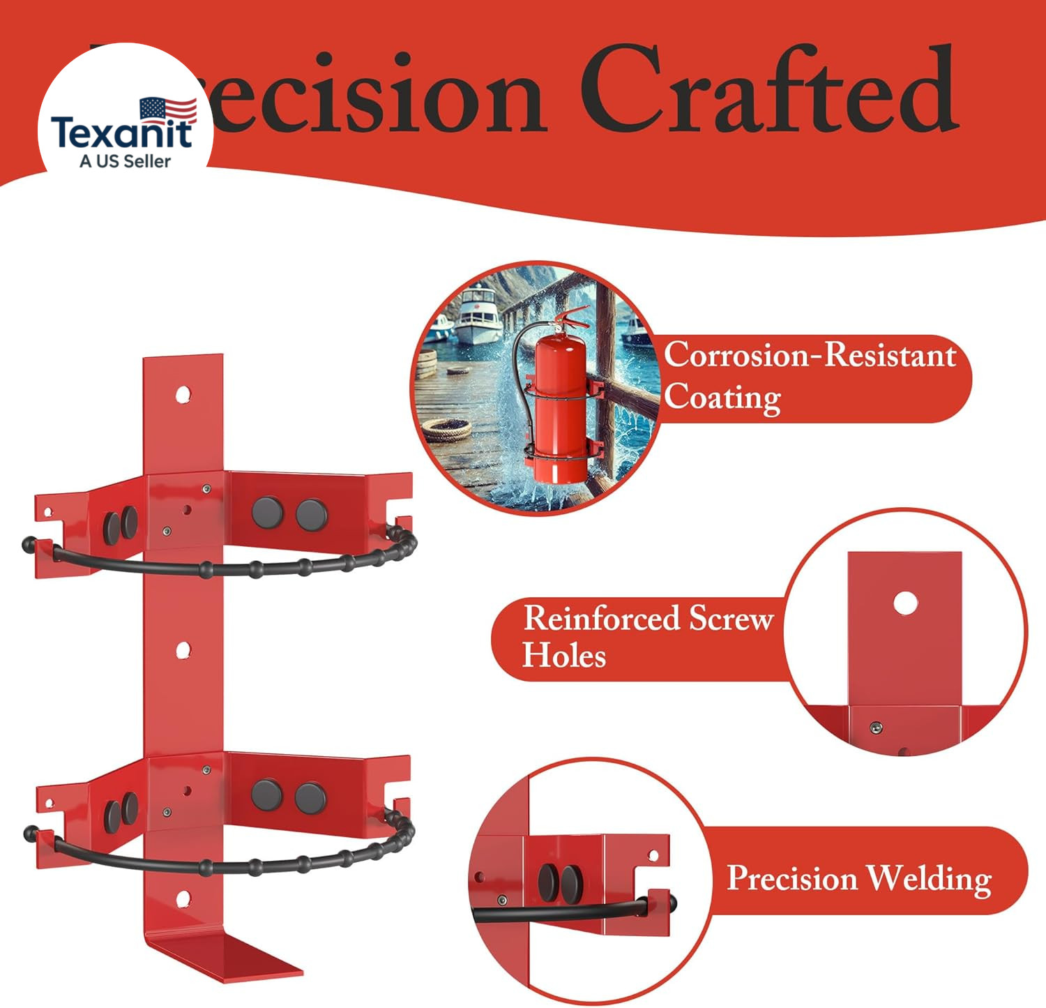 Premium Fire Extinguisher Mount Bracket – Universal Fit for 2.5&5Lb Extinguisher