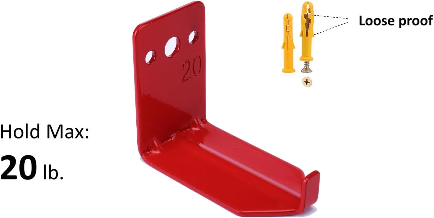 Fire Extinguisher Mount Wall Hook Bracket for Holding up to 20 lbs Extinguishers