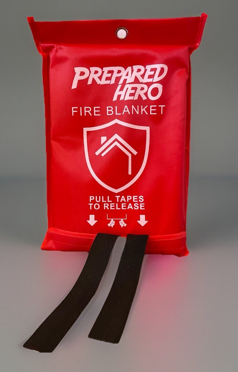PREPARED HERO Fire Blanket 39″×39″ Fiberglass Home Emergency Safety (2 Pack) NEW