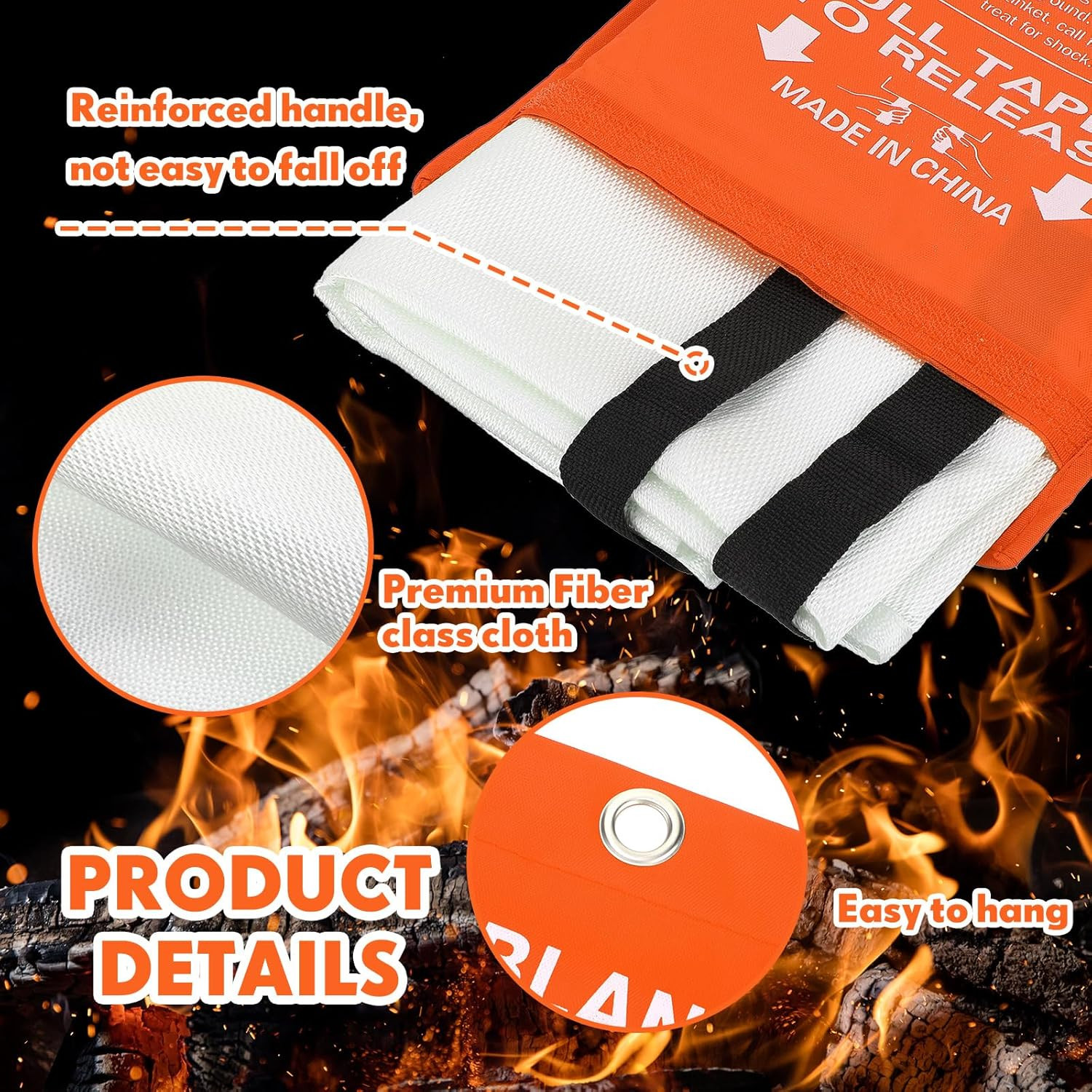 30 Pack Fire Blankets 39” X 39” Fire Blanket Emergency for Home and Kitchen Exti