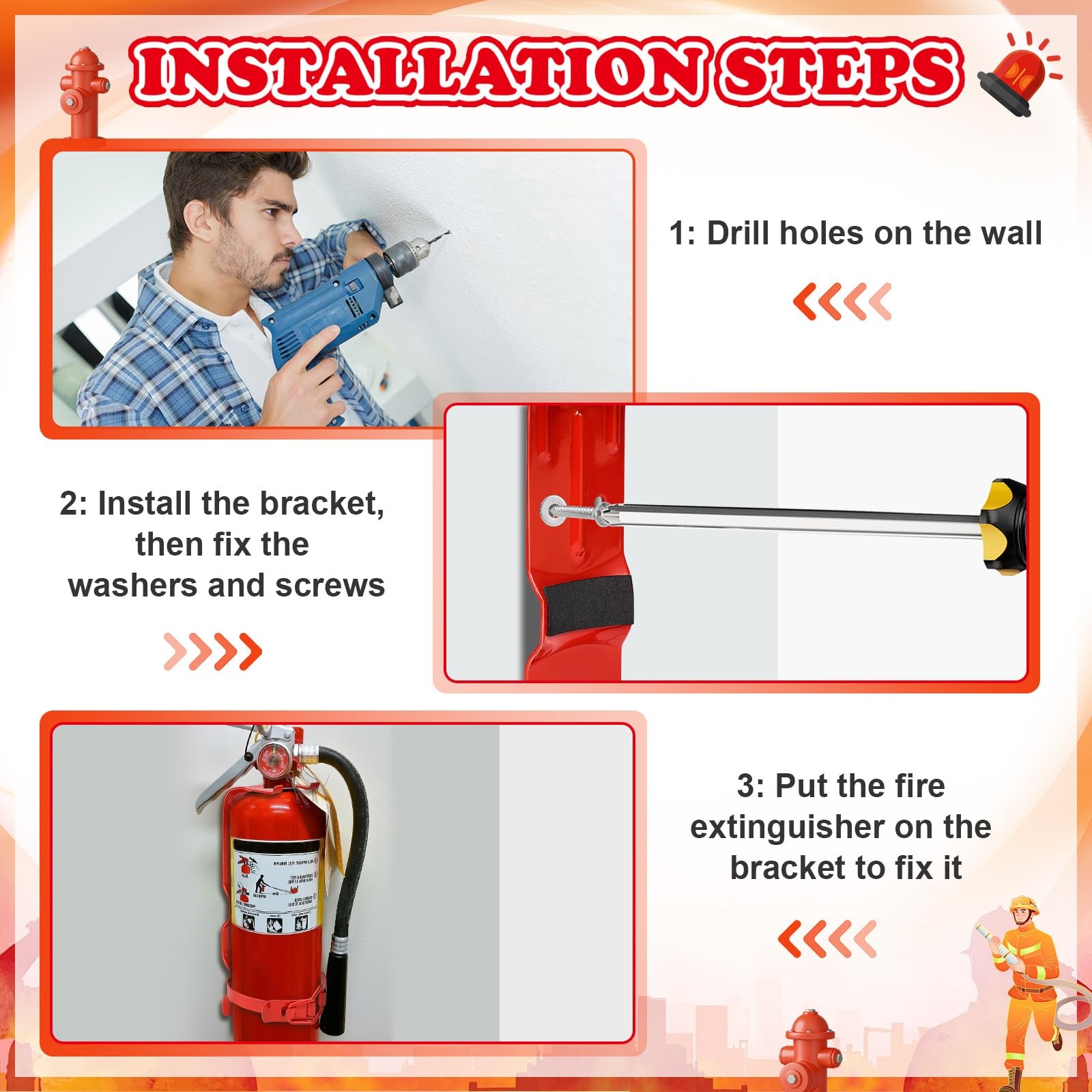 4 PCS Fire Extinguisher Mount Bracket Home Car Truck RV Wall Holder 2.5 Lb