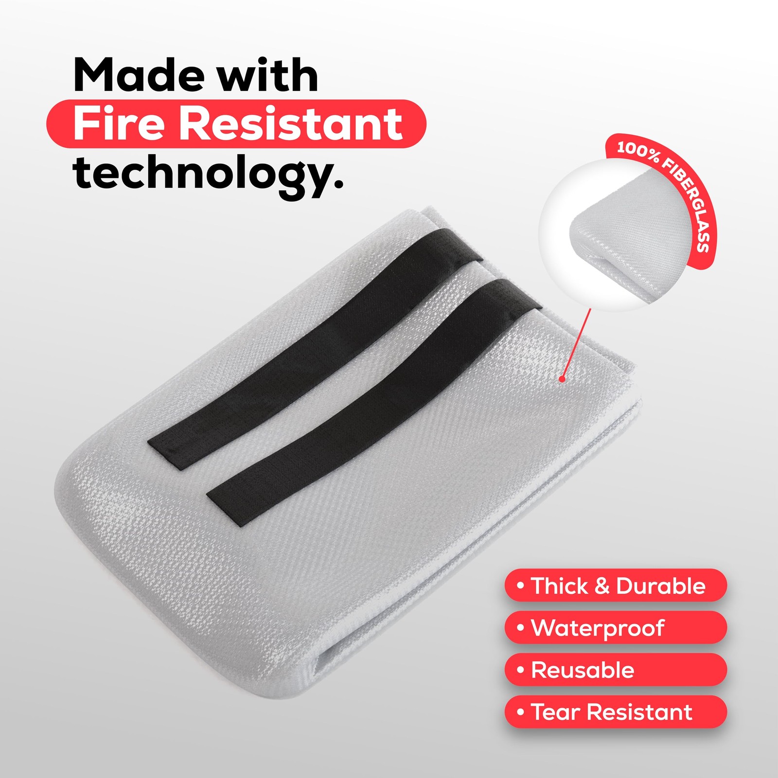 Fire Fix Emergency Fire Blanket for Home & Kitchen | 1-Pack + Mount | Fire