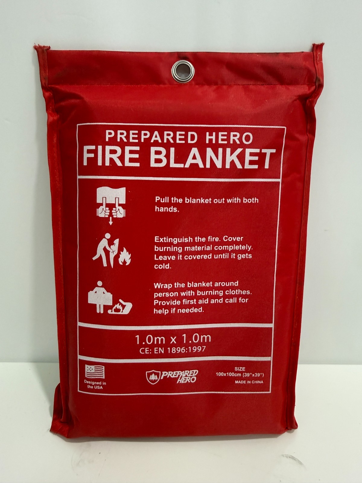 Prepared Hero Emergency Fire Blanket – Fire Suppression for Kitchen, 39×39