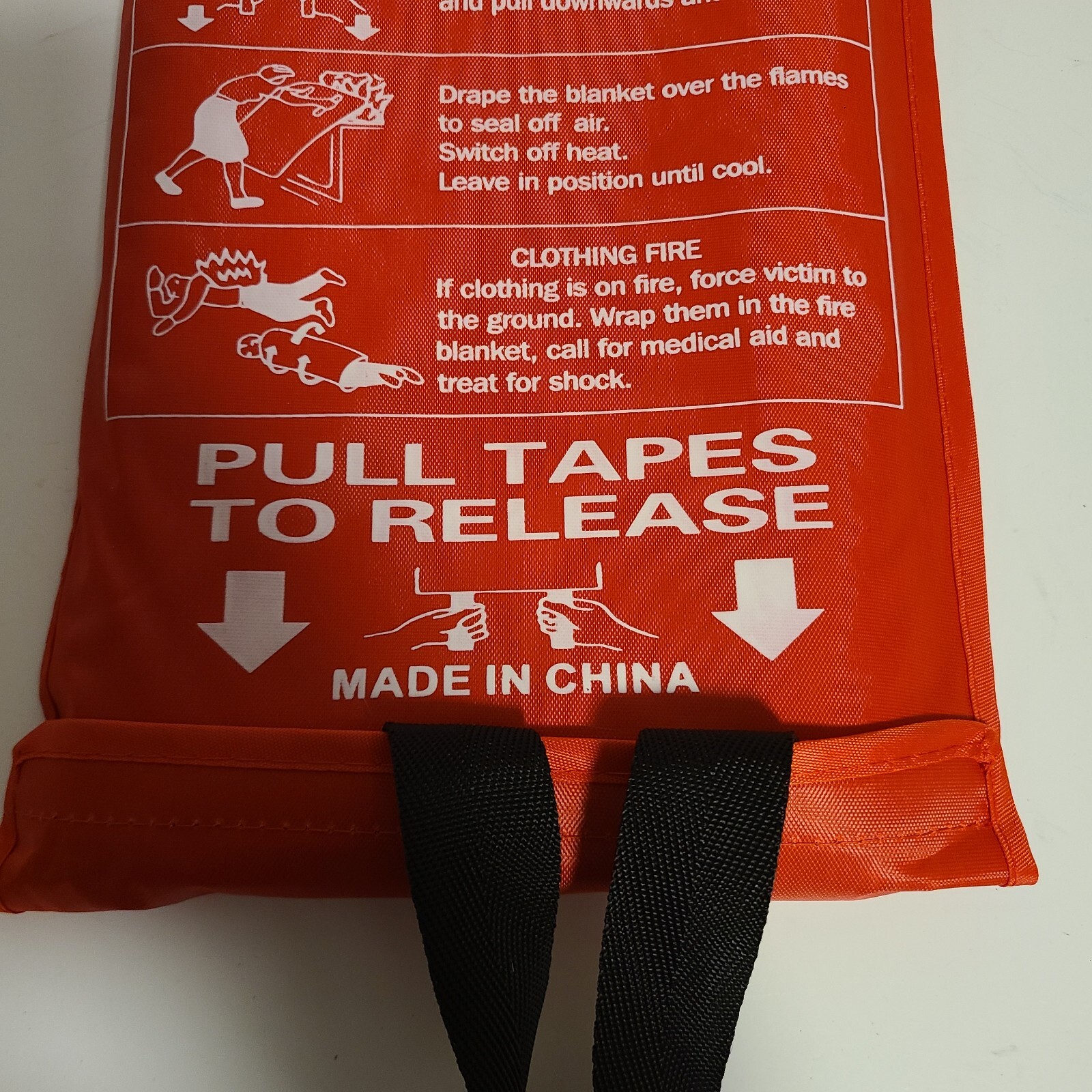 FIRE BLANKET Fiberglass Hero Emergency Home Retardant Prepared 39”x39” 1m x 1m