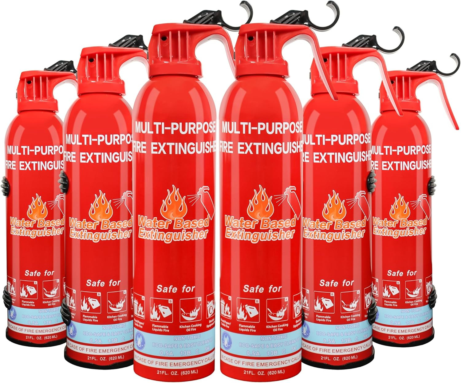 Fire Extinguisher for Home with Mount, 6 Pack Upgraded 8-In-1 Portable Fire Exti
