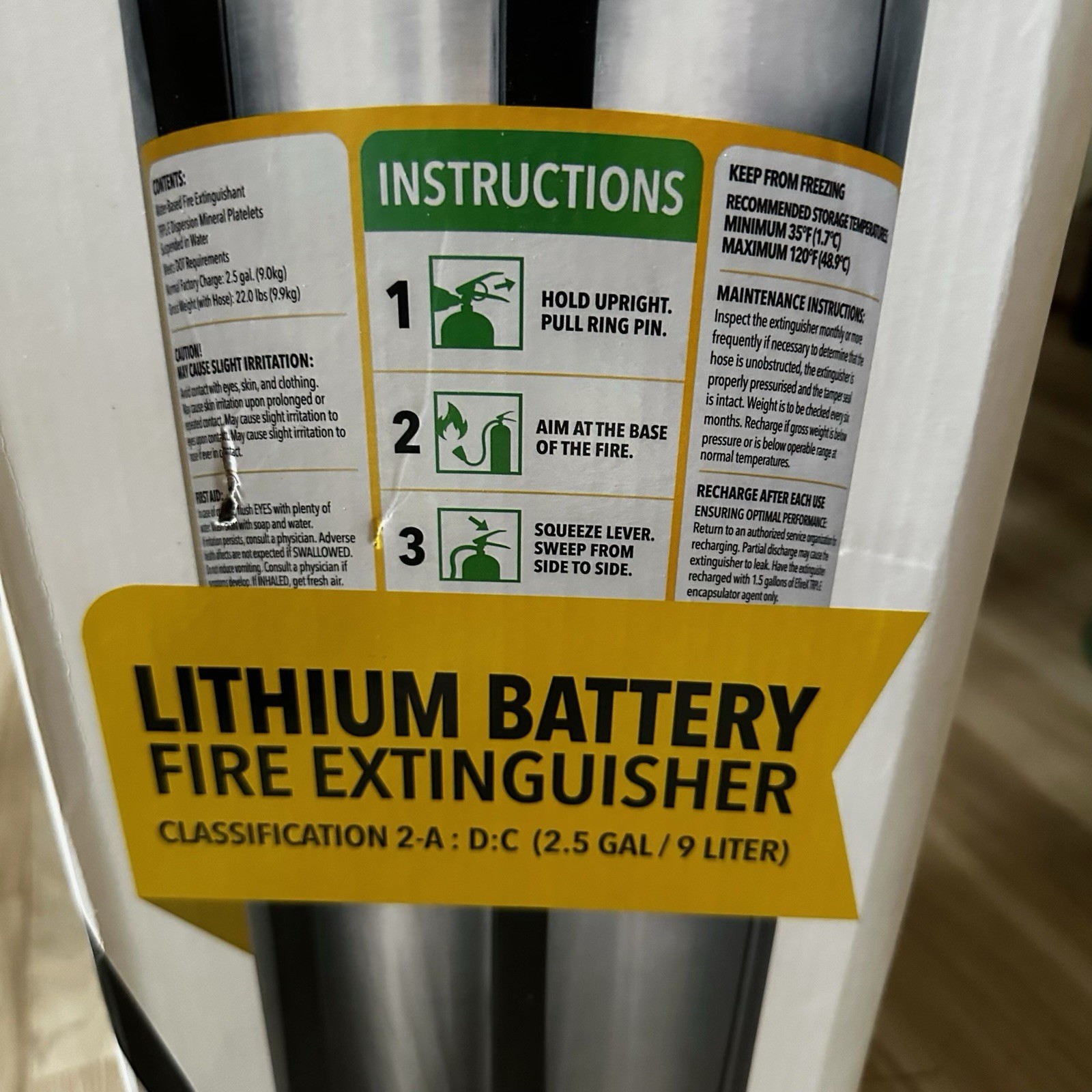 eFireX Lithium Battery TRPL-E Fire Extinguisher 9 Liter With Bracket NEW