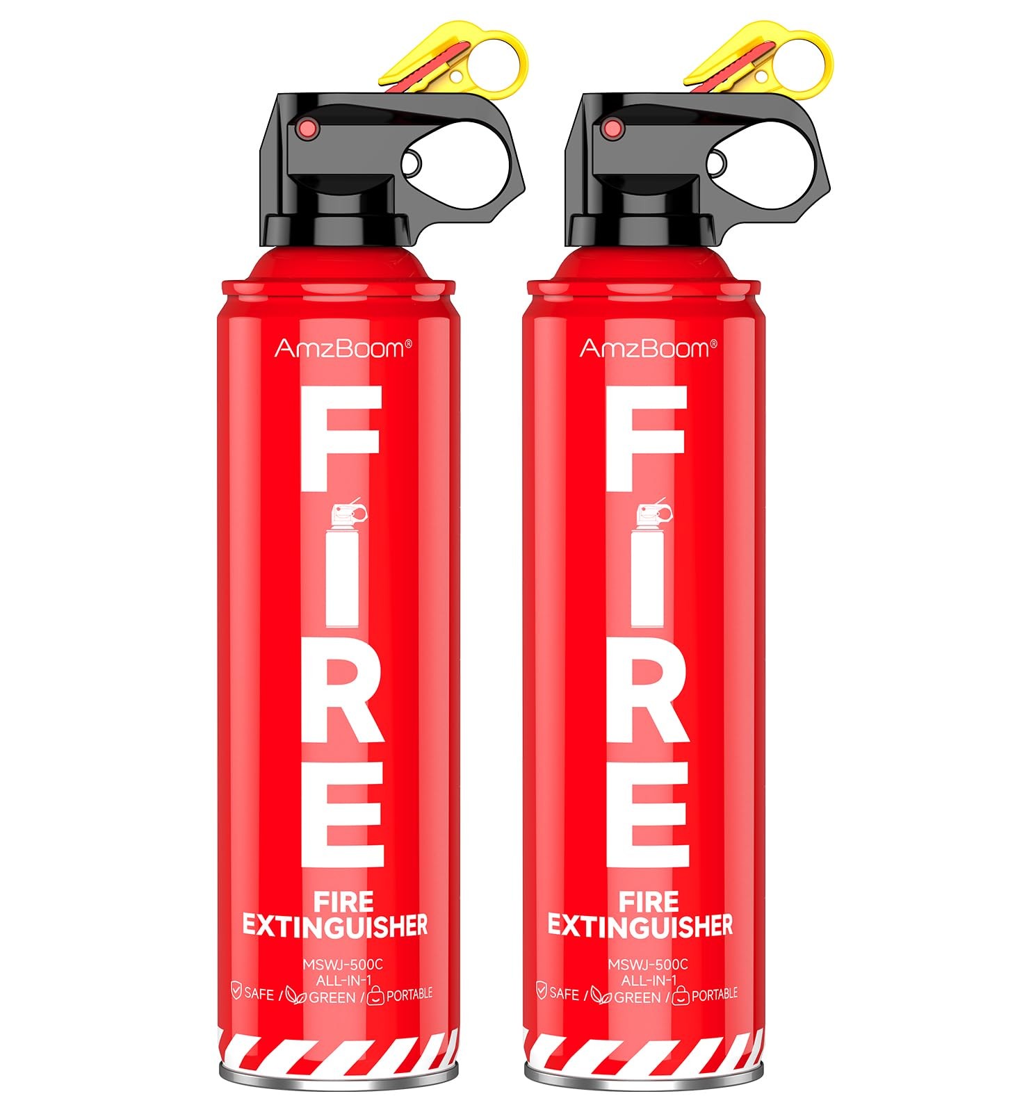 AmzBoom 2-Pack Fire Extinguisher for Home, Kitchen, Car, and Grill with Mounting