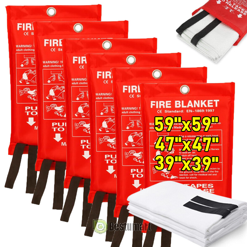 XXL Fire Blanket – Premium Home Fire Emergency Extinguisher Blankets -1/2/4/6PCS