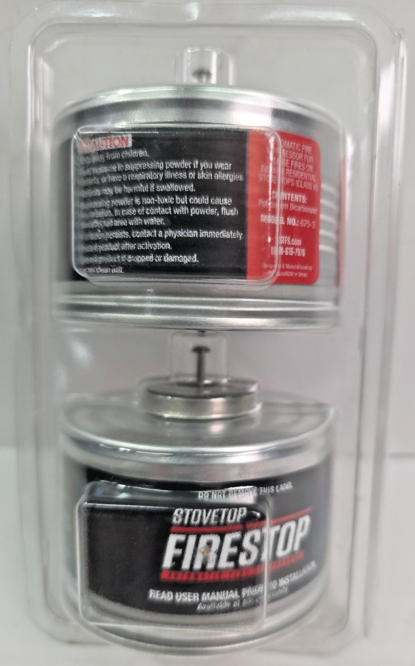 StoveTop FireStop RangeHood Fire Suppressor 675-3, 2 Pack, Exp 08/2029