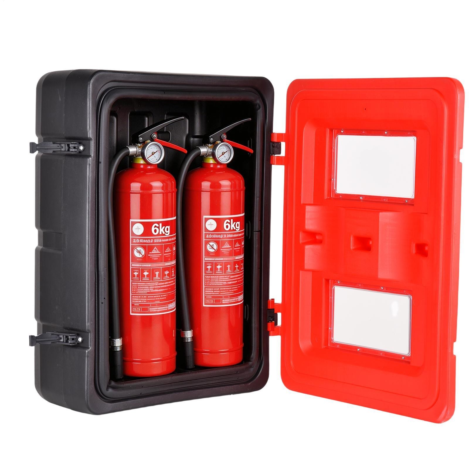 13lb+13lb Red Fire Extinguisher Cabiner Indoor/Outdoor W/Latches