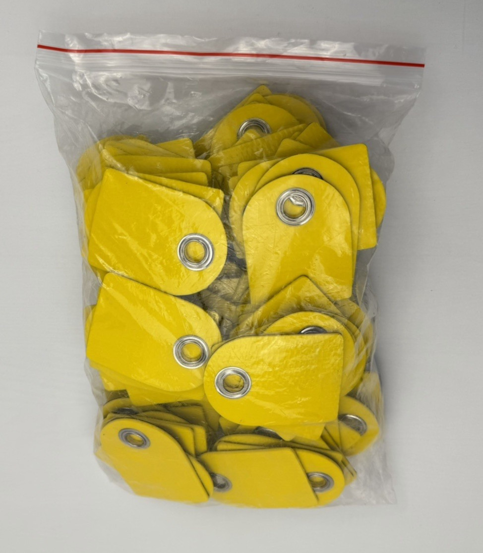 100pk ETIFLEX GHS Inspection Tag IP-002 Periodic 26-31 Yellow Reinforce Grommet