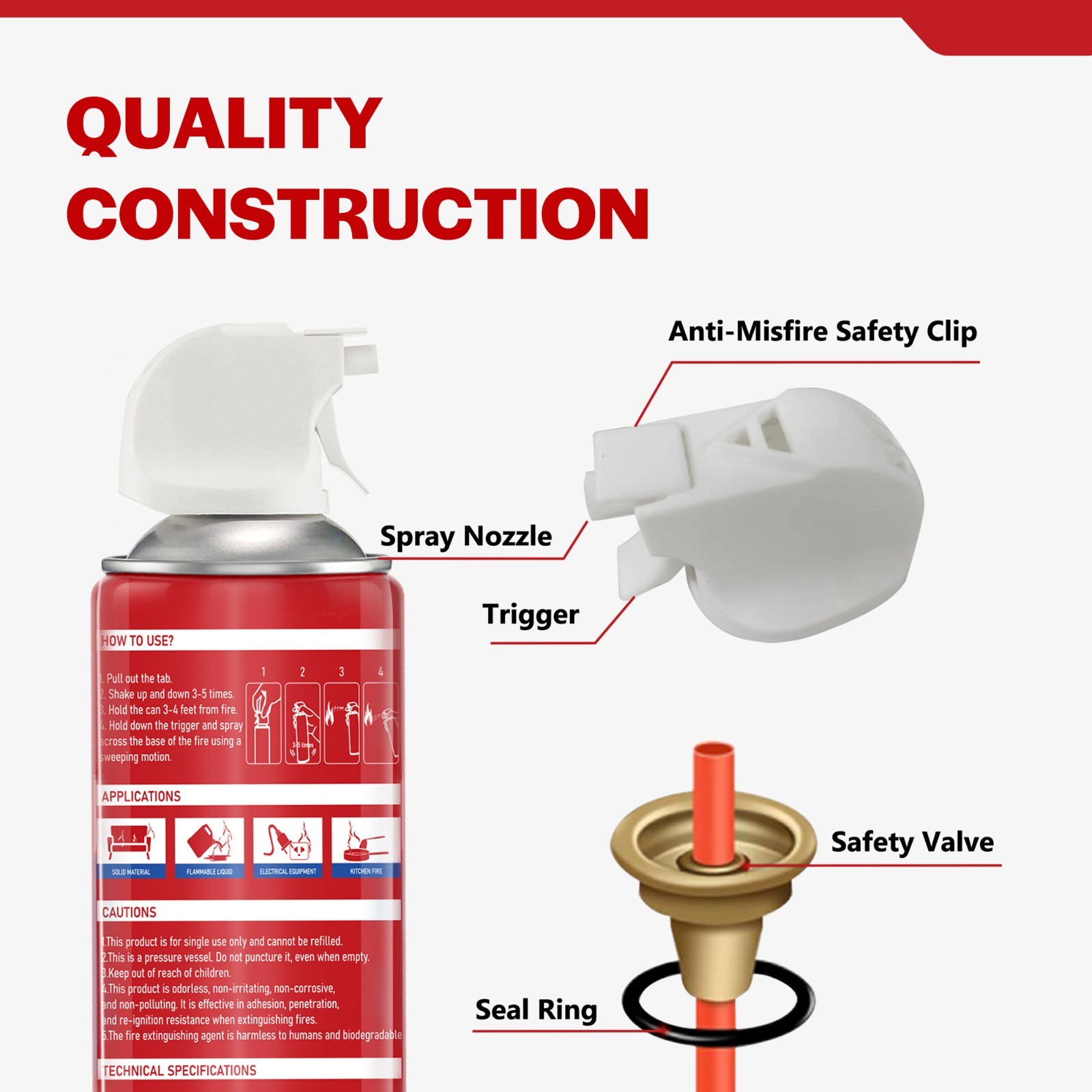 1 Pack Fire Extinguisher Spray Portable Mini for Home Kitchen Car