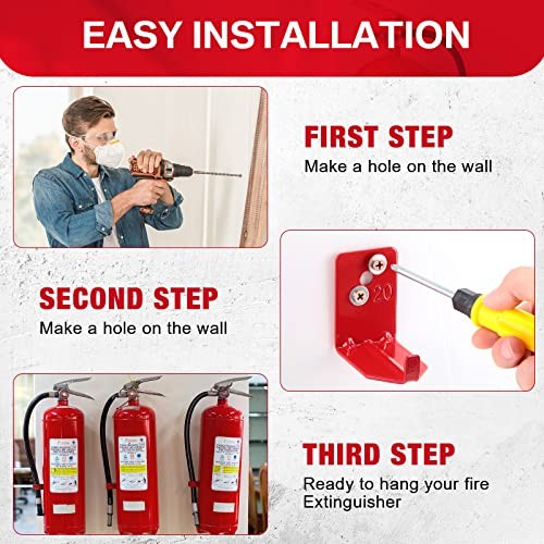 20 Pack Fire Extinguisher Wall Mount Bracket Universal Hook Holder 5-40lb Red