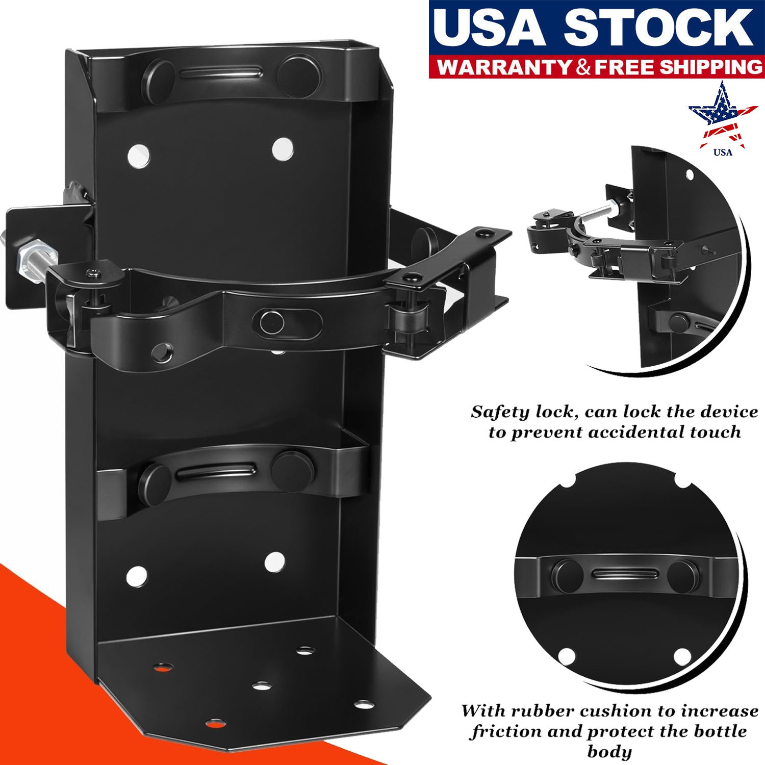 Fire Extinguisher Vehicle Bracket Mount for 10lb Dry and/or 5lb Co2 for 809