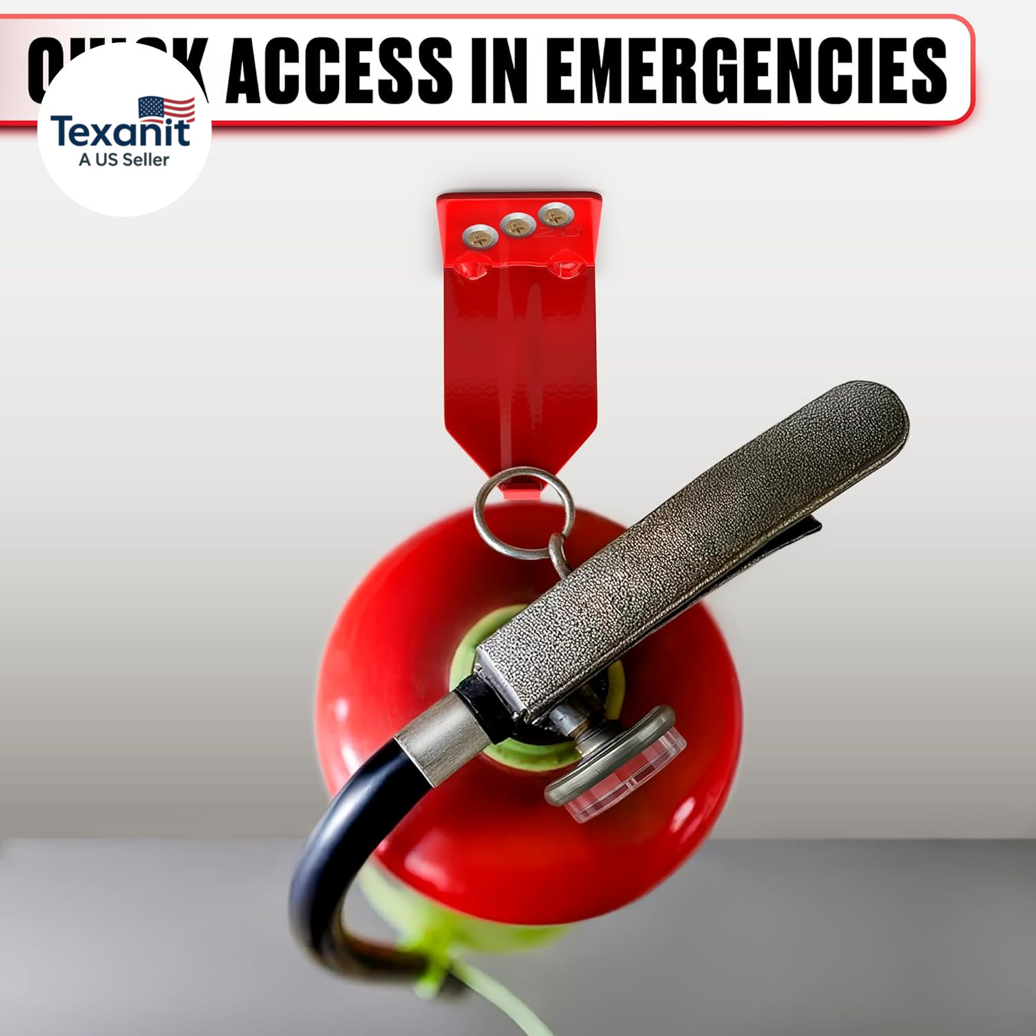 Fire Extinguisher Mount Brackets Set of 4, Heavy Duty Wall Mount Hook 2.36 X 1.5