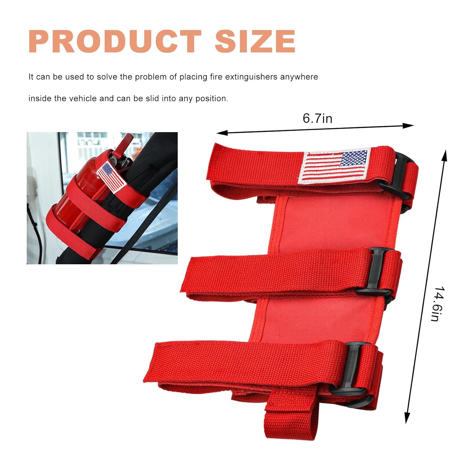 Fire Extinguisher Holder Roll Bar Mount Adjustable Bracket Strap Vehicle Car