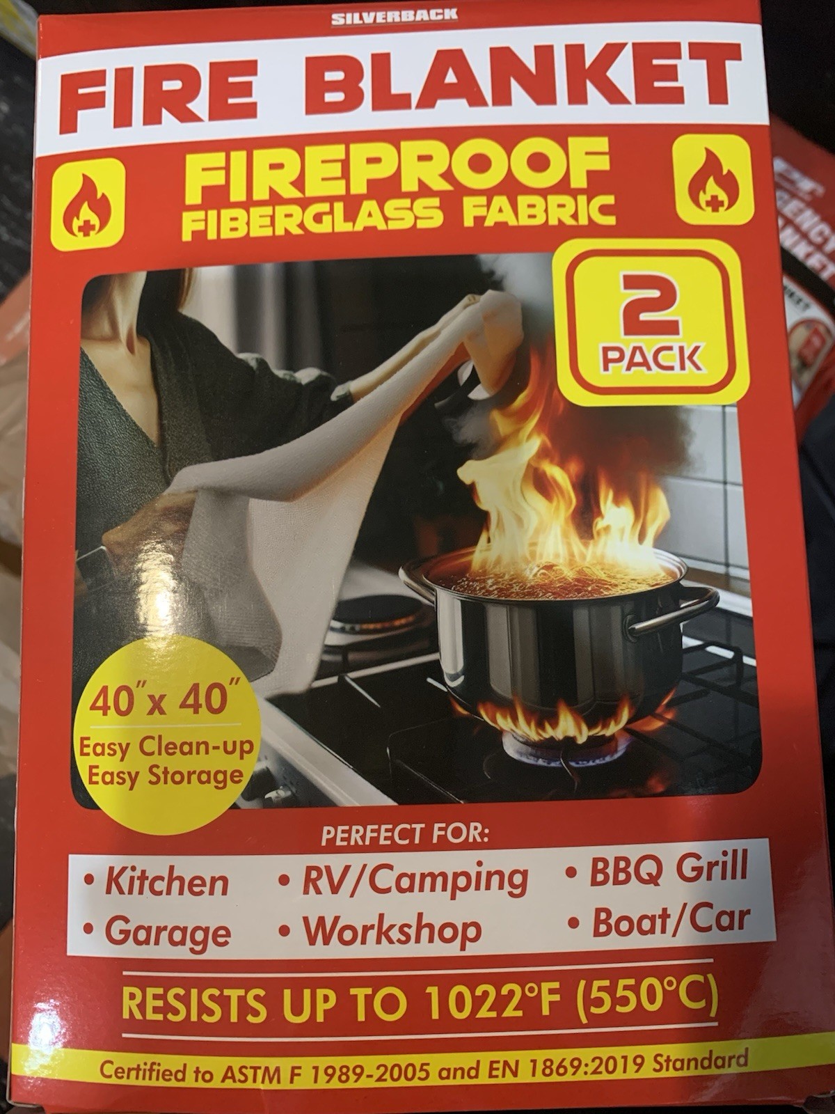 Silverback 40″ X 40″ Fireproof Fiberglass Fire Blanket 2 Pack