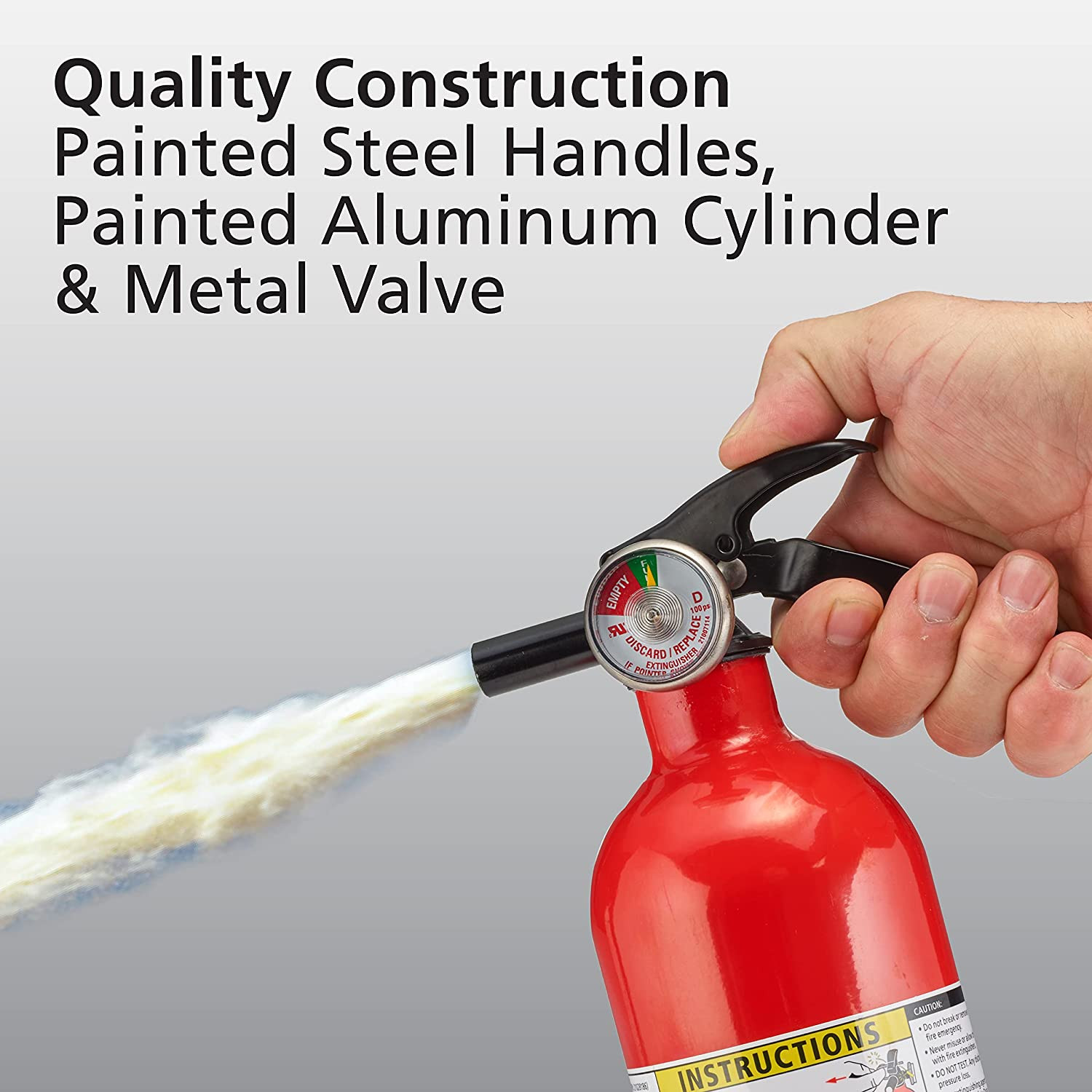 Fire Extinguisher for Home, 1-A:10-B:C, Dry Chemical Extinguisher, Red, Mounting