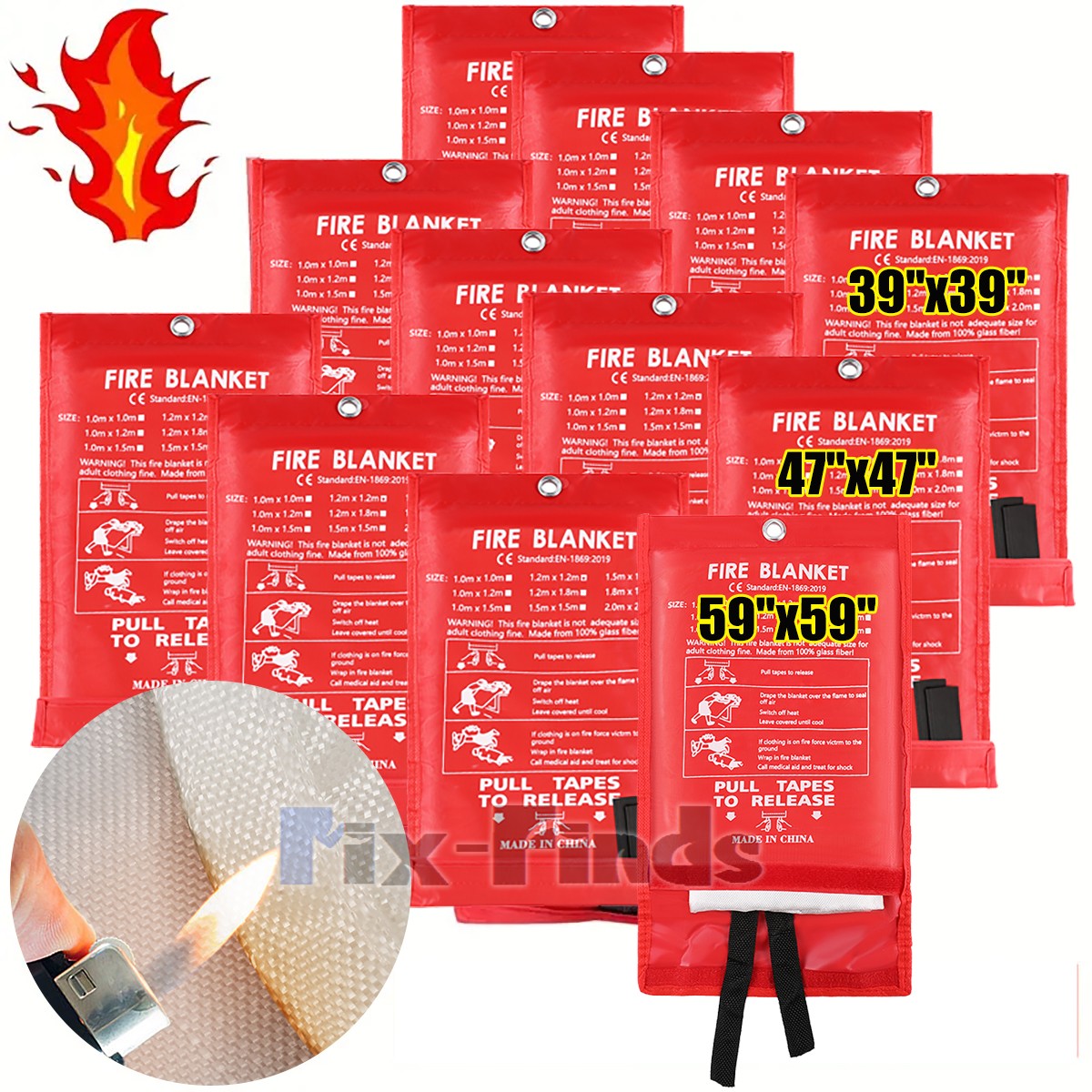 Emergency Survival Fire Blanket For Home Kitchen Office Caravan Emergency Safety