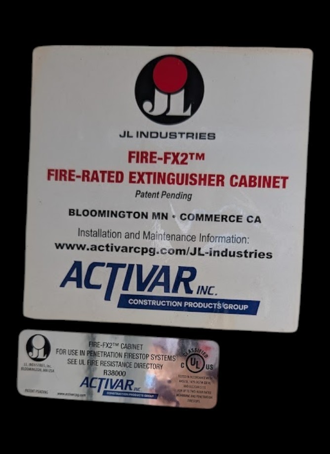 JL Industries 1017F10FX2 Fire Rated Ambassador Steel Extinguisher Cabinet NIB