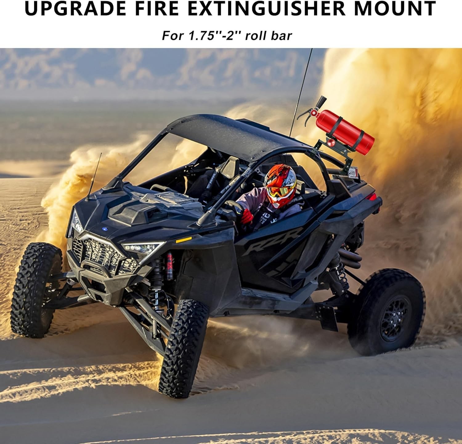 UTV Fire Extinguisher Mount Kit – Aluminum Adjustable Quick Release Black