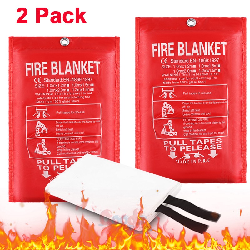 Bulks LARGE FIRE BLANKET Fiberglass Emergency Home Retardant Prepared 59”x59”