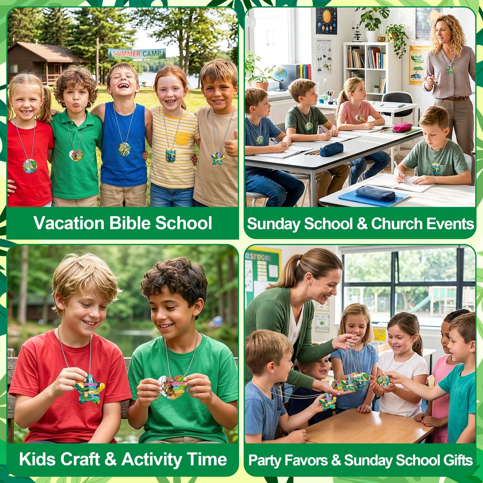 100PCS VBS 2026 Rainforest Falls Tag with Chain Necklaces for Students, Explo…