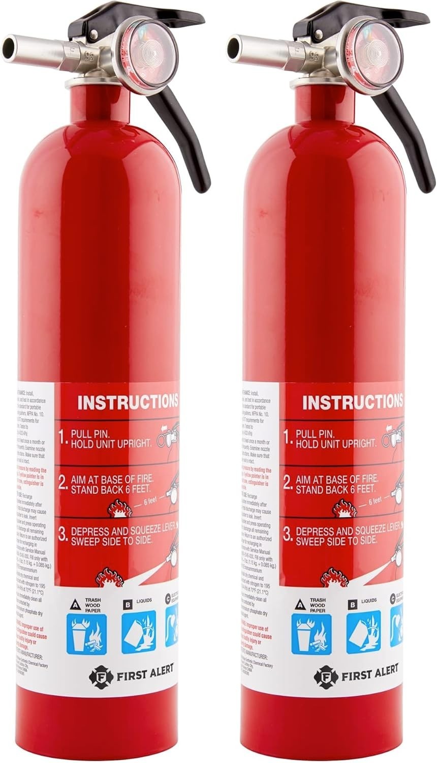 Home1-2 White 2-Pack Fire Extinguishers Rated 1-A:10-B:C
