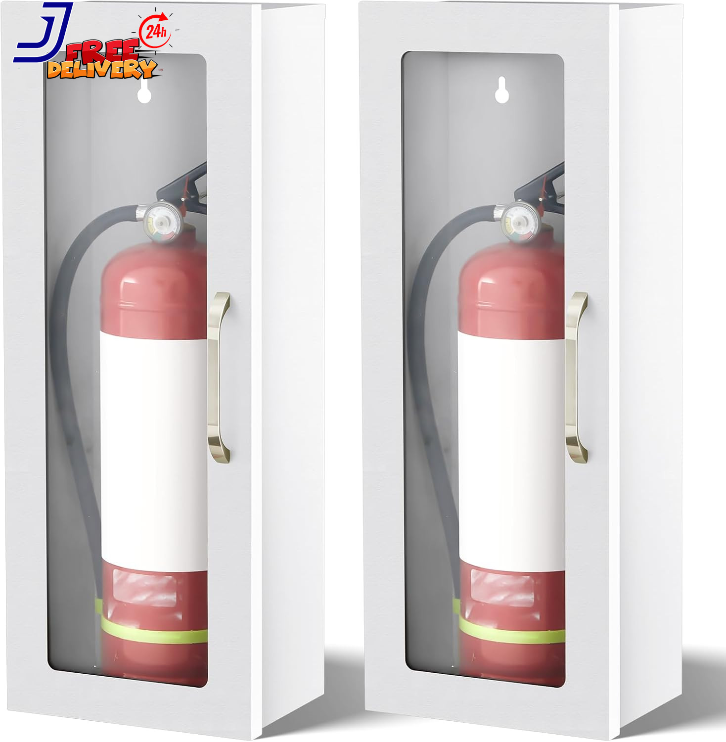 2 Pack Fire Extinguisher Cabinet Wall Mount Steel Holder for Indoor/Outdoor