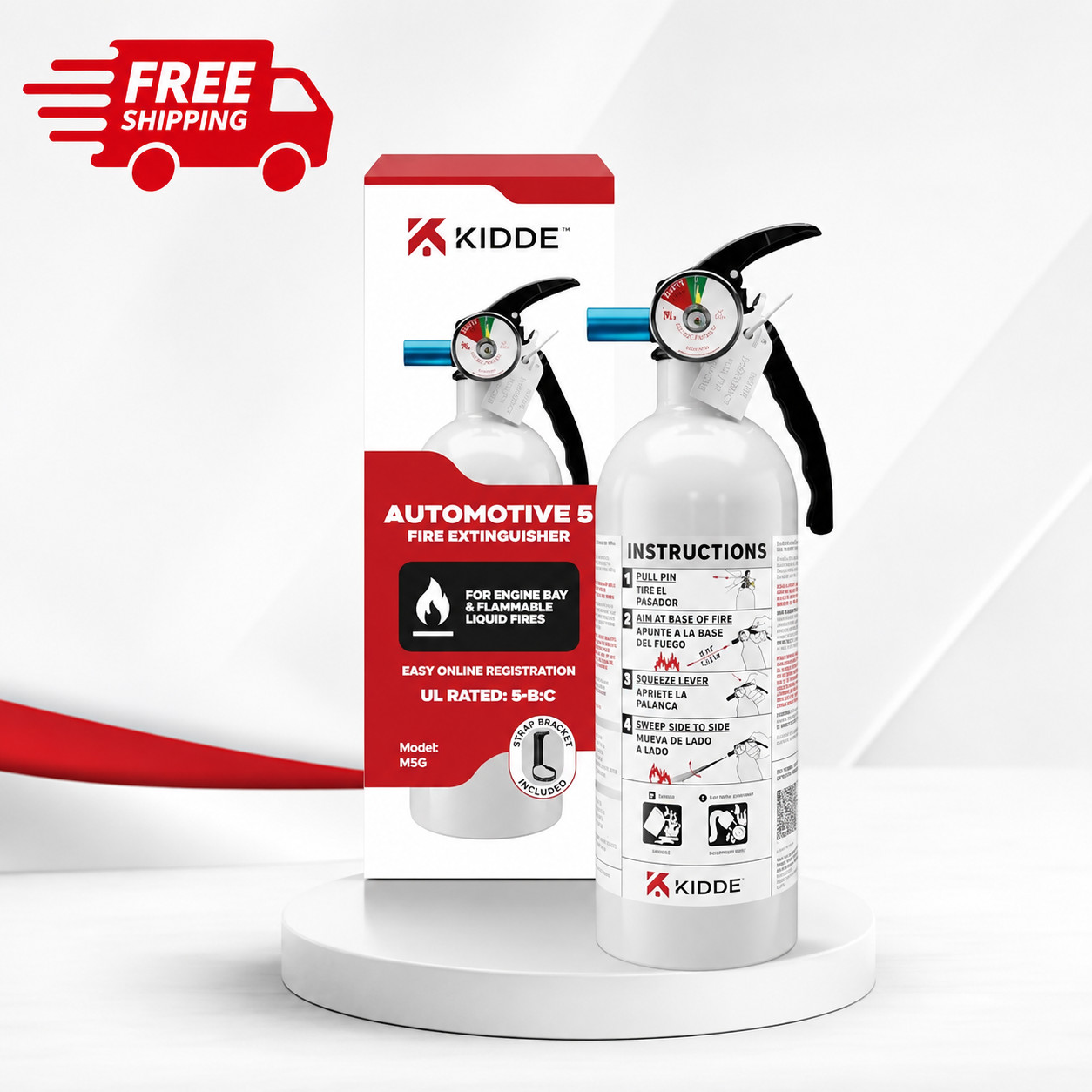 Kidde Vehicle Fire Extinguisher 5BC Car Truck Emergency Safety M5G Compact 2lb