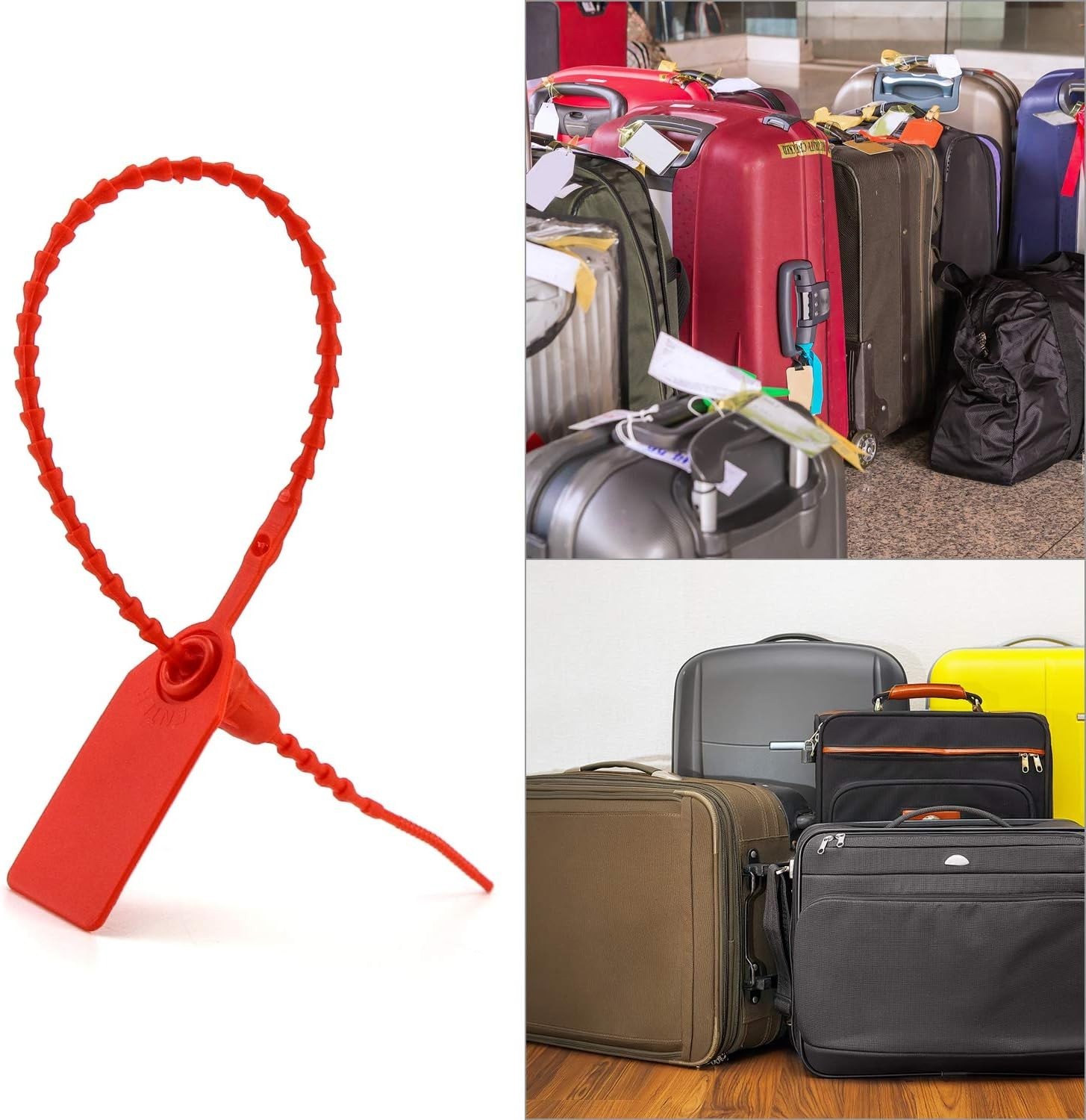 100Pcs Red Tamper Seals – Self-Locking Security Zip Ties for Fire Safety