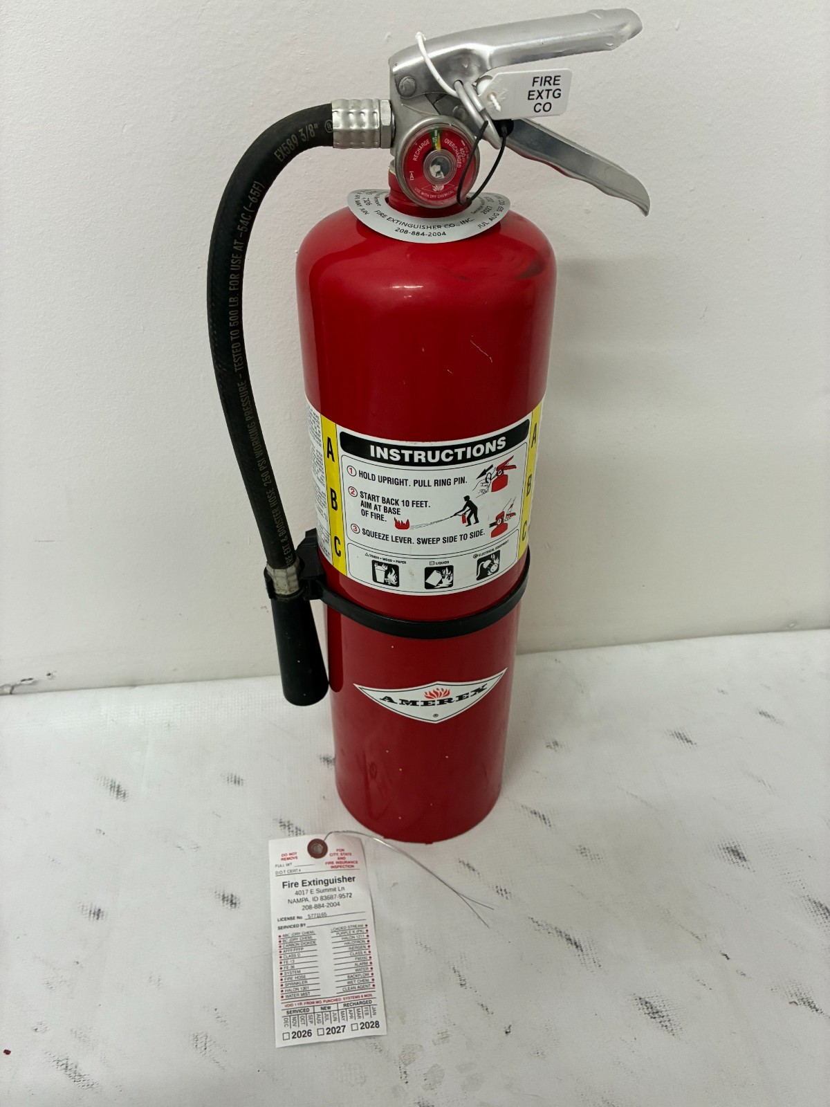 Amerex 10 lb ABC Fire Extinguisher B456 DOT 2026 Certified Hydro-Tested