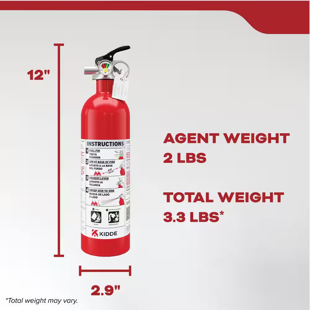 Home and Workshop 5-B:C Class BC 2 Lb. Fire Extinguisher, KD57-5BC Free Shipping