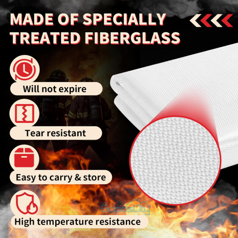 XX-Large 59”x59” Prepared FIRE BLANKET Fiberglass Emergency Home Retardant USA