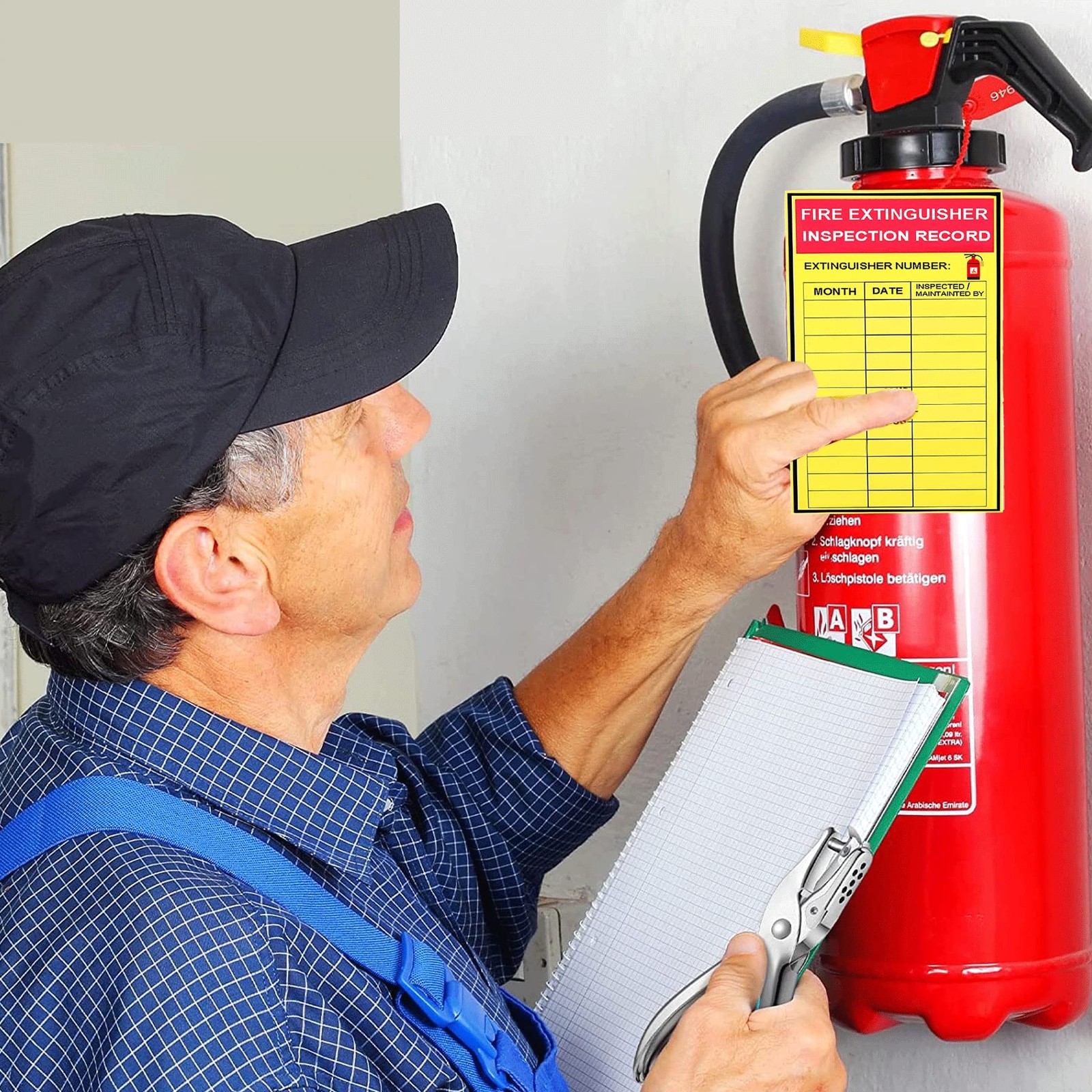 Monthly Fire Extinguisher Inspection Tags Stickers Safety Stickers 3×5 Inch