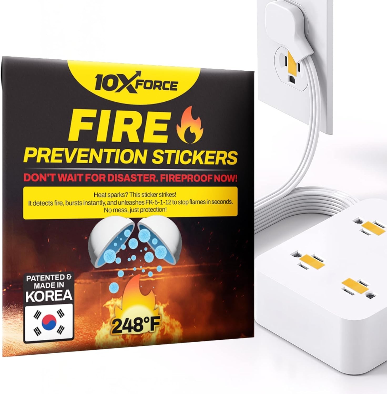Fire Prevention Stickers Non-Conductive Fire Extinguisher for Outlets Power